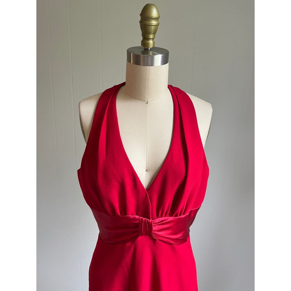 Vintage Y2K Red‎ Empire Waist Cocktail Dress 8 Vamp Vixen Whimsigoth Babydoll - Picture 3 of 13